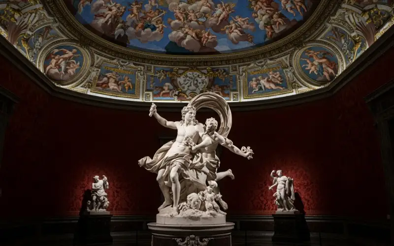 Capitoline Hill terrace overlooking Roman Forum at sunset
