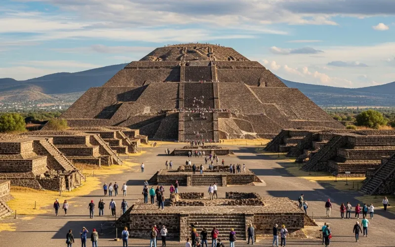 Ancient Pyramid of the Sun and Avenue of the Dead 